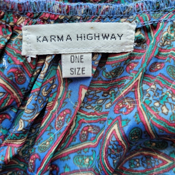 Karma Highway Paisley Print Embroidered Dress, VGUC, One Size - Picture 7 of 9